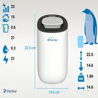 Deshumidificador de 21W con luz LED para pequeñas superficies Deshumidificador de 21W con luz LED para pequeñas superficies