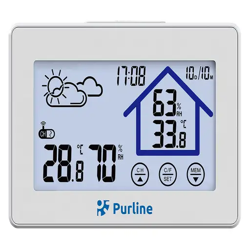 Estación meteorológica táctil con higrómetro y sensor exterior Estación meteorológica táctil con higrómetro y sensor exterior