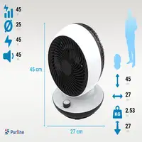 Ventilador de sobremesa con oscilación vertical Ventilador de sobremesa con oscilación vertical