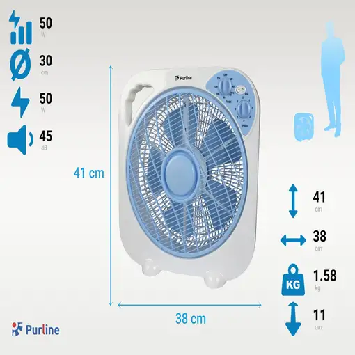 Ventilador de sobremesa o suelo portatil con temporizador