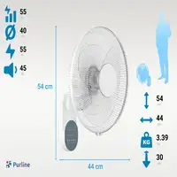 Ventilador de pared con temporizador y 3 velocidades Ventilador de pared con temporizador y 3 velocidades