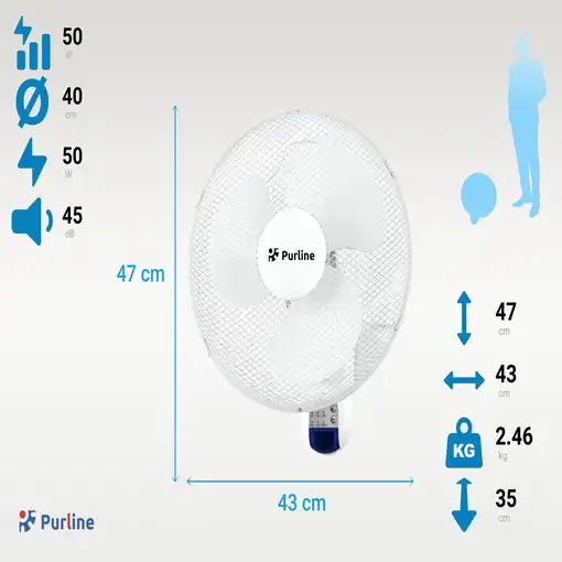 Ventilador de pared digital con mando