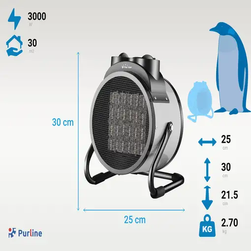 Calefactor Industrial en gris