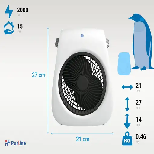 Calefactor de suelo vertical 2000W