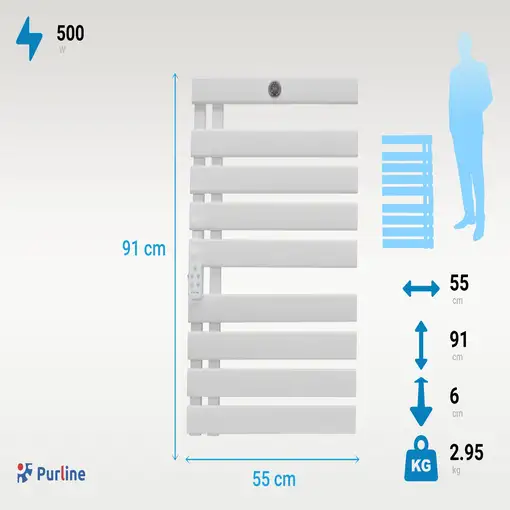 Toallero Eléctrico 500W con display LED y WiFi