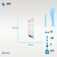 Toallero Eléctrico 1500W en aluminio blanco con display LED Toallero Eléctrico 1500W en aluminio blanco con display LED