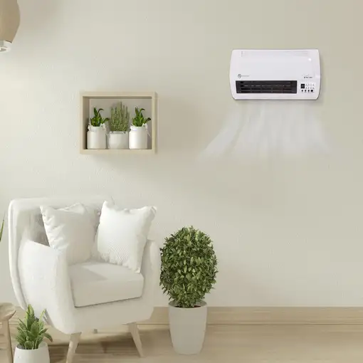 Calefactor split mural 2000 W con mando a distancia y temporizador