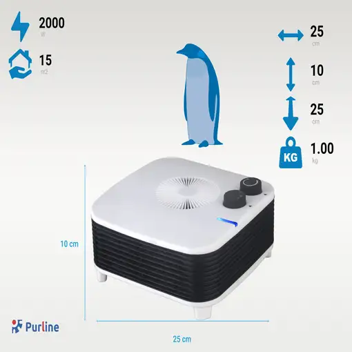 Calefactor de suelo con 2 niveles de potencia