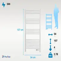 Toallero de aluminio 500 W con temporizador Toallero de aluminio 500 W con temporizador