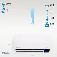 Calefactor split cerámico 2000 W con mando a distancia y temporizador Calefactor split cerámico 2000 W con mando a distancia y temporizador
