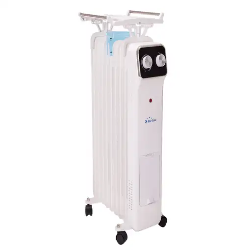 Radiador de aceite blanco de bajo consumo con recipiente para humidificación