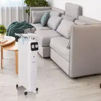 Radiador de aceite blanco de bajo consumo con recipiente para humidificación