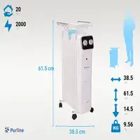 Radiador de aceite blanco de bajo consumo con recipiente para humidificación