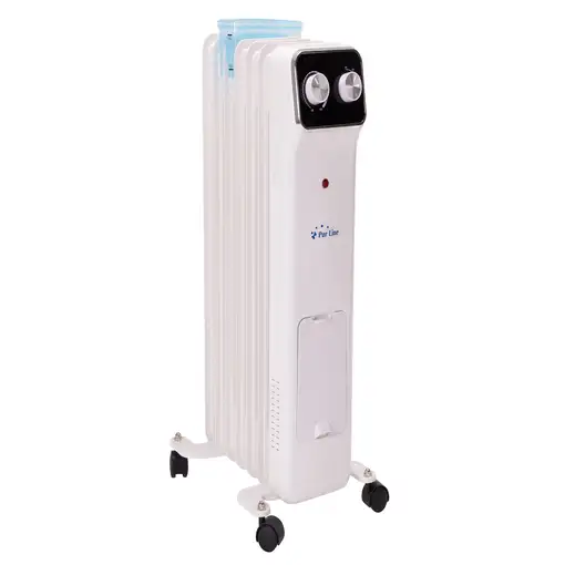 Radiador de aceite blanco de bajo consumo con recipiente para humidificación