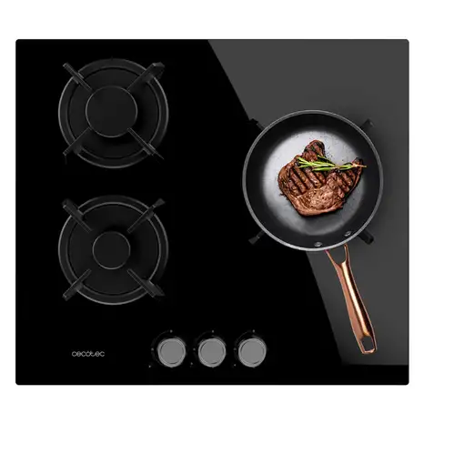 Cecotec Bolero Squad G 3200S Glass Black Negro Integrado 58 cm Encimera de gas 3