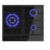 Cecotec Bolero Squad G 3400F Glass Black Negro Integrado 58 cm Encimera de gas 3