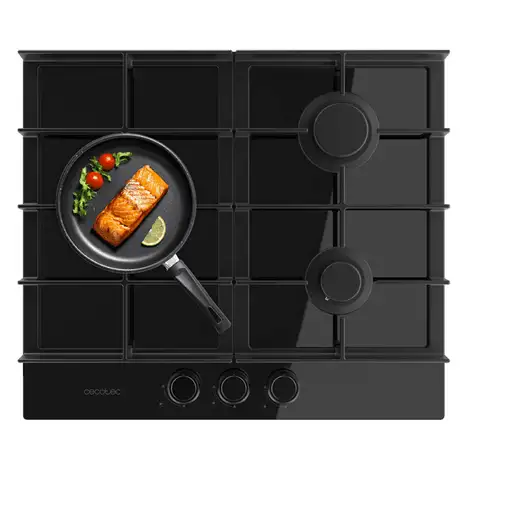 Cecotec Bolero Squad G 3400F Glass Black Negro Integrado 58 cm Encimera de gas 3