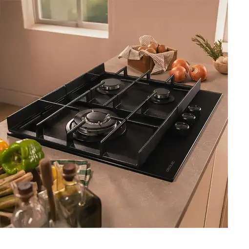 Cecotec Bolero Squad G 3400F Glass Black Negro Integrado 58 cm Encimera de gas 3