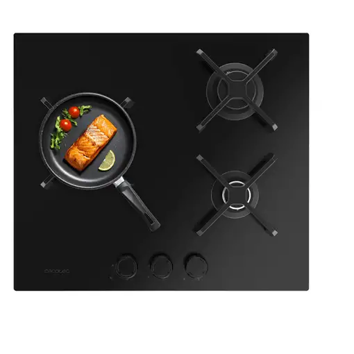 Cecotec Bolero Squad G 3400S Nano Glass Negro Integrado 58 cm Encimera de gas 3 z
