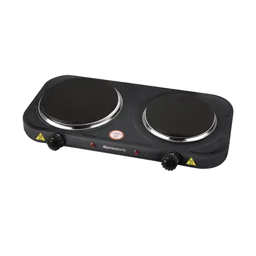 Cocina Eléctrica 1500W 2 Placas Hierro Fundido Negra COOK 2 MELCHIONI FAMILY