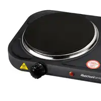 Cocina Eléctrica 1500W 2 Placas Hierro Fundido Negra COOK 2 MELCHIONI FAMILY