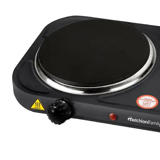 Cocina Eléctrica 1500W 2 Placas Hierro Fundido Negra COOK 2 MELCHIONI FAMILY