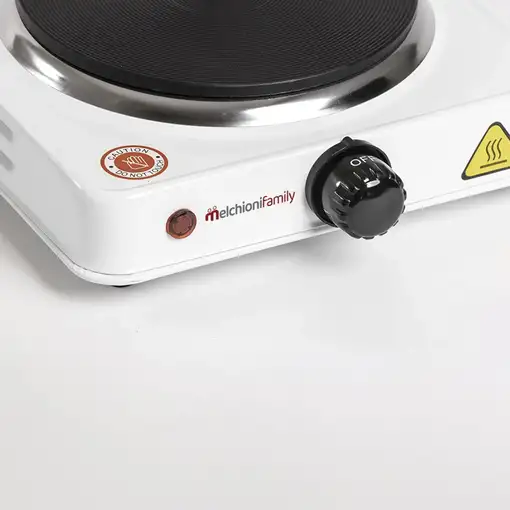 Cocina Eléctrica 1000W Placa Hierro Fundido Blanco COOK 1 MELCHIONI FAMILY