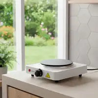 Cocina Eléctrica 1000W Placa Hierro Fundido Blanco COOK 1 MELCHIONI FAMILY