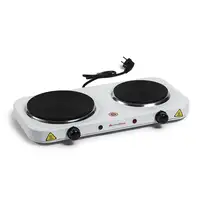 Cocina Eléctrica 1500W 2 Placas Hierro Fundido Blanca COOK 2 MELCHIONI FAMILY