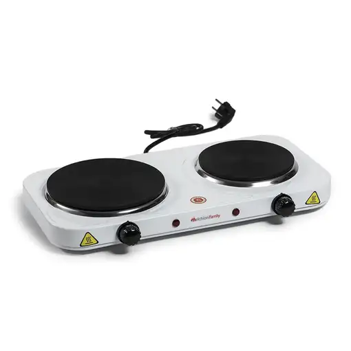 Cocina Eléctrica 1500W 2 Placas Hierro Fundido Blanca COOK 2 MELCHIONI FAMILY