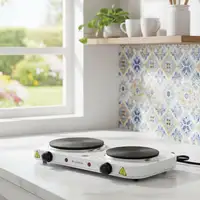 Cocina Eléctrica 1500W 2 Placas Hierro Fundido Blanca COOK 2 MELCHIONI FAMILY