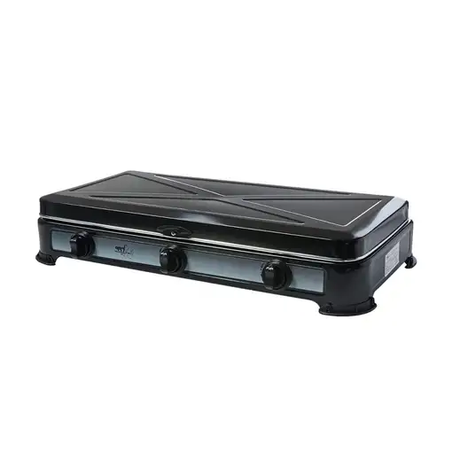 Hornillo de Gas 3 Quemadores Portátil Negro MINERVA NEW 3 MELCHIONI FAMILY