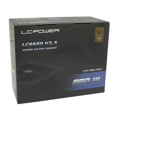 LC-Power LC6650 V2.3 unidad de fuente de alimentación 650 W 20+4 pin ATX ATX Negro