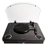 Energy Sistem BlackSpin Tocadiscos de tracción por correa Negro, Transparente