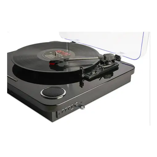 Energy Sistem BlackSpin Tocadiscos de tracción por correa Negro, Transparente