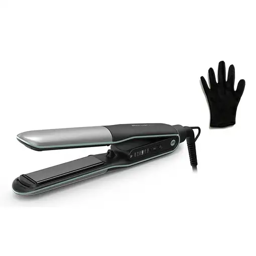 Rowenta SF7120E0 Utensilio de peinado Plancha de pelo Caliente Negro, Plata