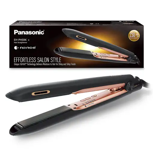 Panasonic EH-PHS9KK825 Utensilio de peinado Plancha de pelo Vapor Negro 2,7 m