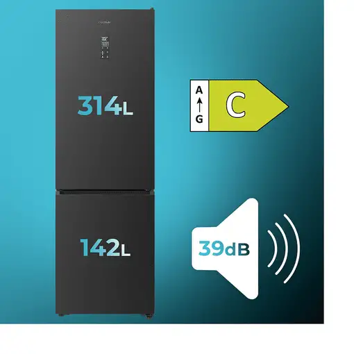 Frigoríficos сombis Independiente 456 L Negro A01_EU01_109126 CECOTEC