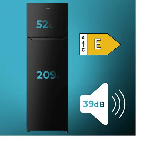 Frigoríficos dos puertas Independiente 261 L Negro 02134 CECOTEC