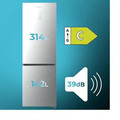 Frigoríficos сombis Independiente 456 L Acero inoxidable A01_EU01_109125 CECOTEC