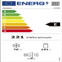Cecotec Bolero CoolMarket Combi Origin 231 NF Independiente 231 L E Rojo
