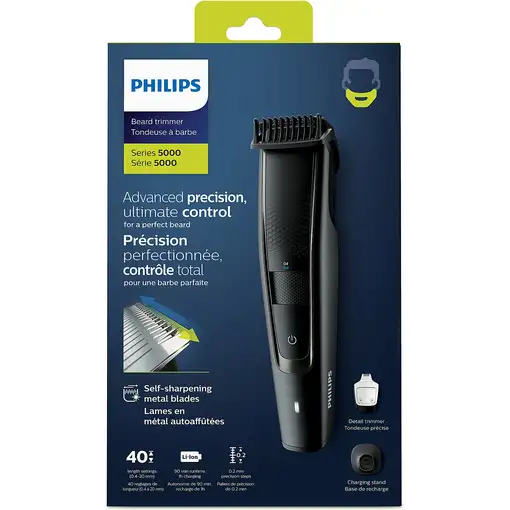 Philips BEARDTRIMMER Series 5000 Barbero con posiciones de 0,2 mm de precisión