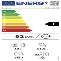 Cecotec Bolero Aguazero 6110 Full-BI Completamente integrado 12 cubiertos E