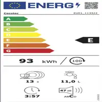 Cecotec Bolero Aguazero 6110 Dark Encimera 13 cubiertos E