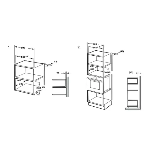 Microondas  Acero satinado combinado Integrado 20 L 800 W negro HMS05MDG SAUBER