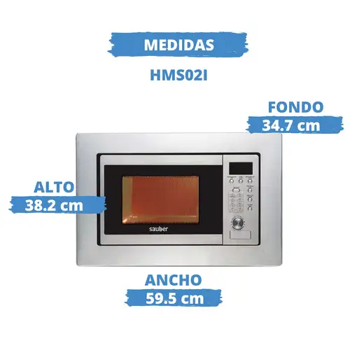 Microondas  Acero satinado combinado Integrado 20 L 800 W negro HMS05MDG SAUBER