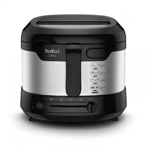 Tefal Uno FF215D Sencillo 1,8 L Independiente 1600 W Freidora Negro, Acero inoxida