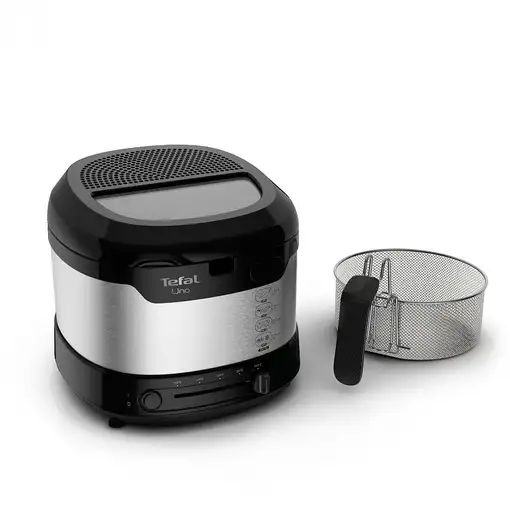 Tefal Uno FF215D Sencillo 1,8 L Independiente 1600 W Freidora Negro, Acero inoxida