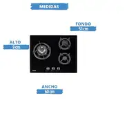 Sauber SECGN06 Negro Integrado 60 cm Encimera de gas 3 zona(s)