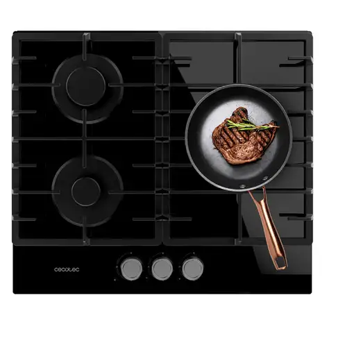 Cecotec Bolero Squad G 3200F Glass Black Negro Integrado 58 cm Encimera de gas 3